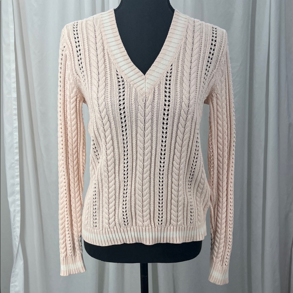 Lauren Ralph Lauren Women's V-Neck Pullover Collegiate Preppy Sweater
